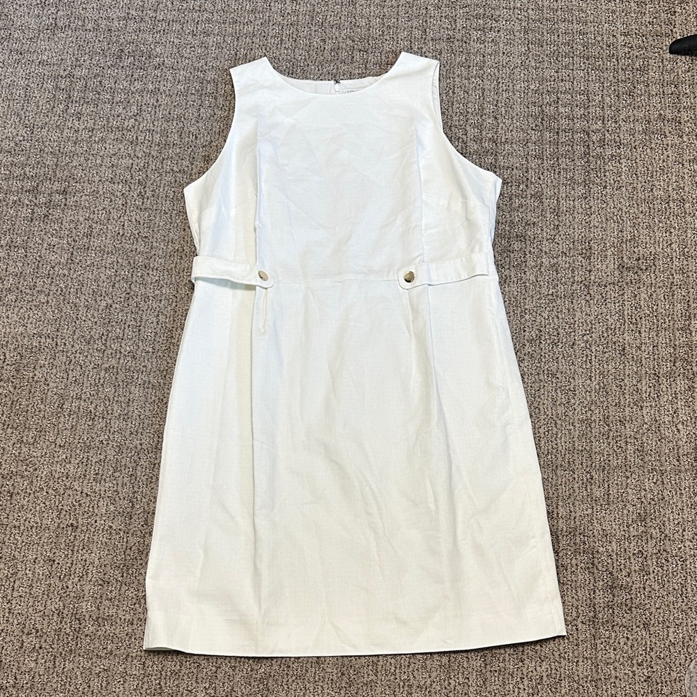 J. Crew Ivory Sleeveless Linen Midi Dress